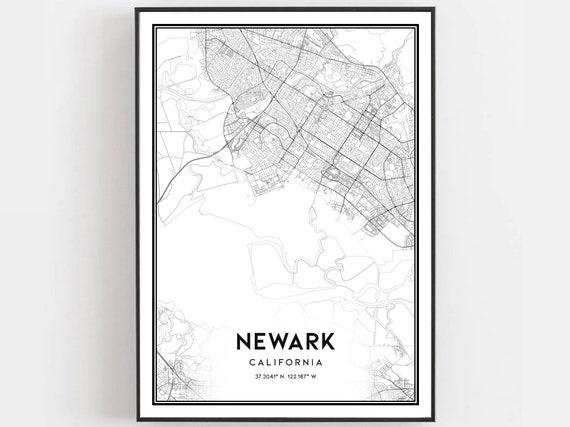 Newark Map Poster Print, City Street Decor