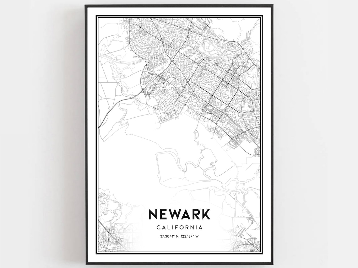 Newark Map Poster Print, City Street Decor
