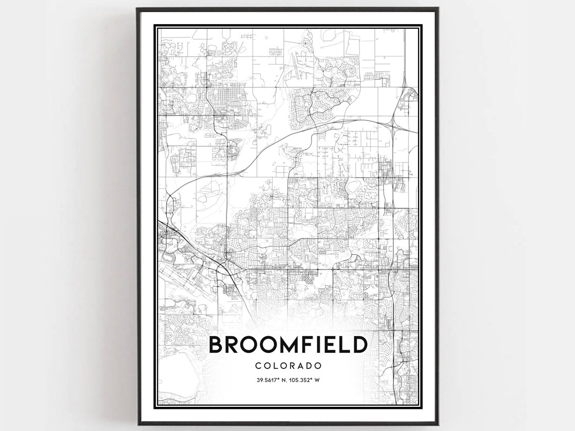 Broomfield Colorado Minimalist City Street Map Line Art Poster