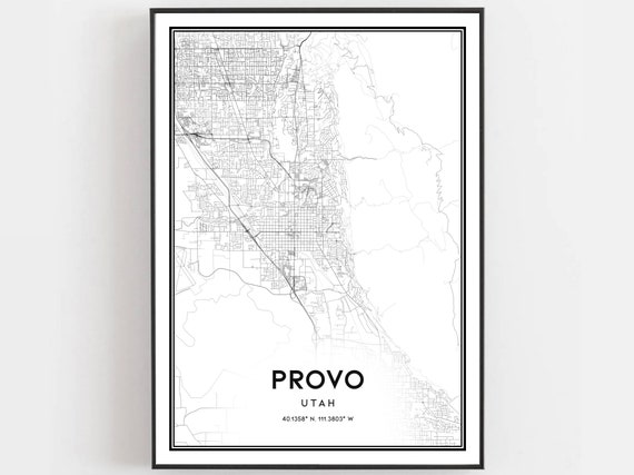 Provo Map Poster, Utah Street Decor