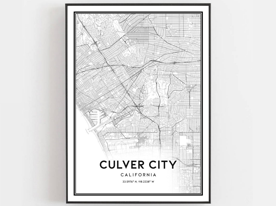 Culver City Map Art Print Street Decor