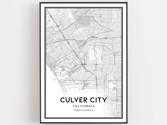 Culver City Map Art Print Street Decor