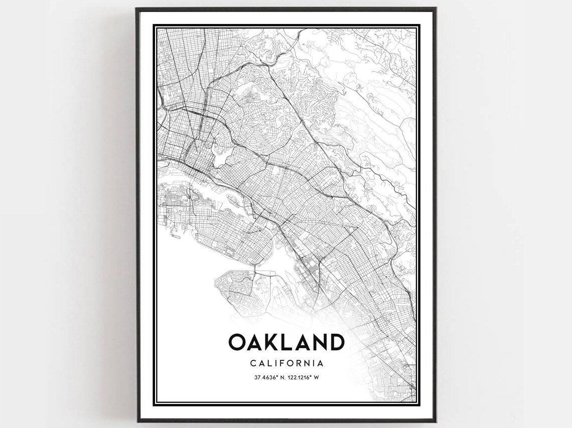 Oakland Map Poster, City Street Decor Gift