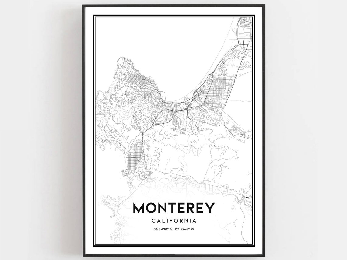 Monterey Map Art Print City Street Poster