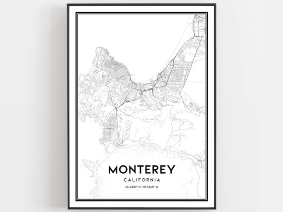 Monterey Map Art Print City Street Poster