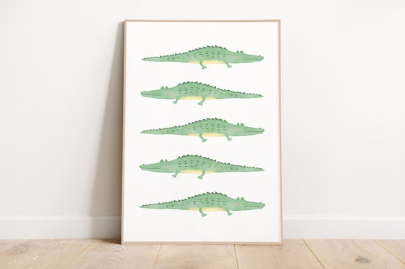 Crocodiles Tropical Print Nursery Art Baby Wall Instant Shower Gift Croc