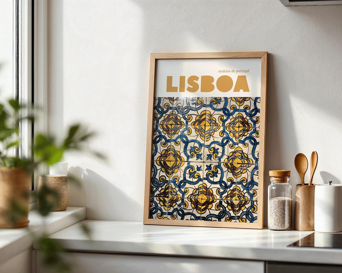 Lisbon Portugal Tile Art Print, Portuguese Azulejos - Image 2