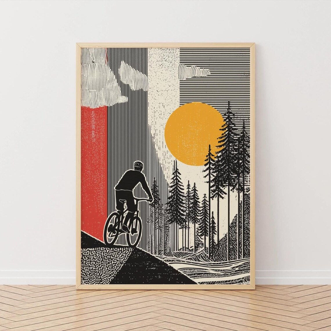 Mountain Bike Adventure Awaits Bold Retro Graphic Cycling Poster