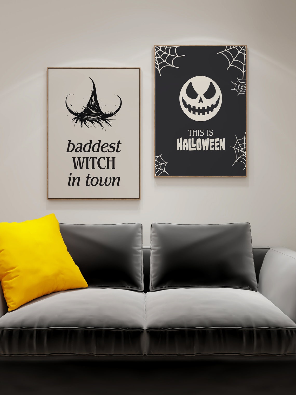 Baddest Witch In Town Halloween Modern Witchy Quote Decor Poster - Image 2
