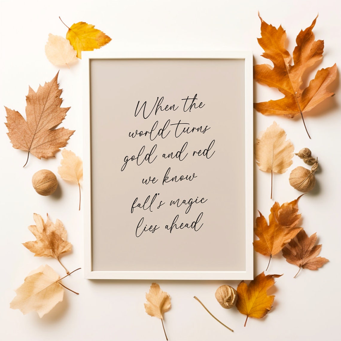 Fall Magic Poem Script Orange Autumn Inspirational Quote Print - Image 2