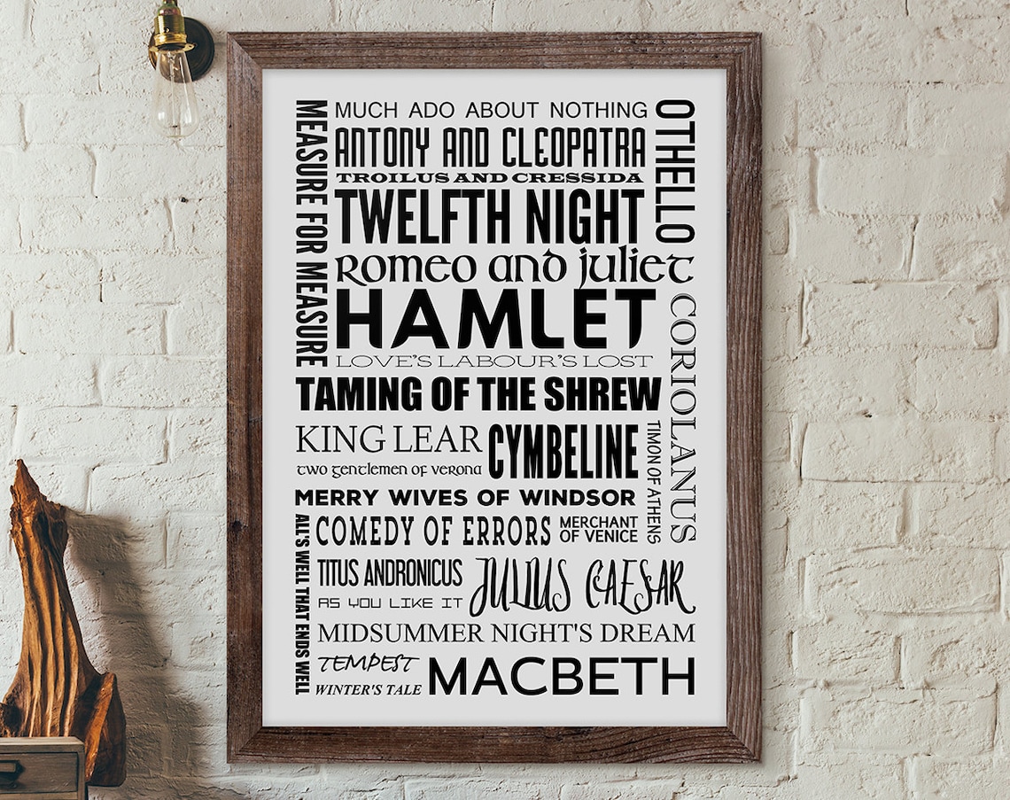 Shakespeare Quote Art Print, Literary Poster
