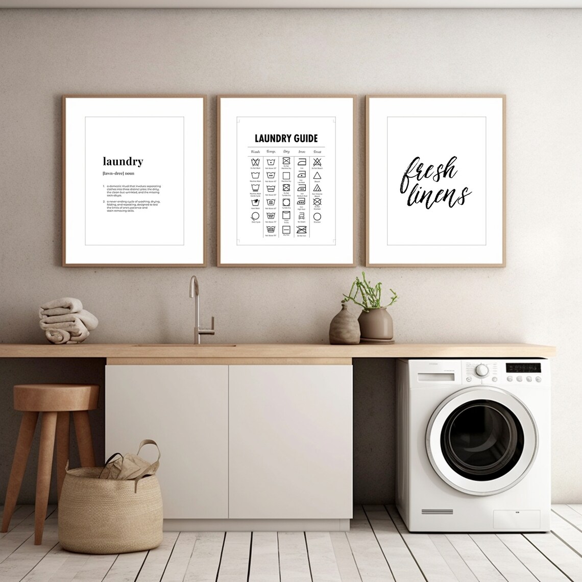 Laundry Guide Symbols Bathroom Minimalist Art Print - Image 2