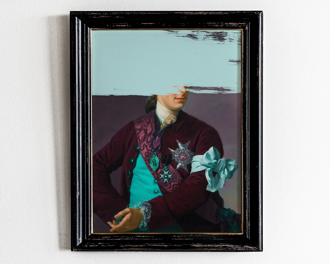 Pastel Portraitindustrial Vintage Portrait Art Print