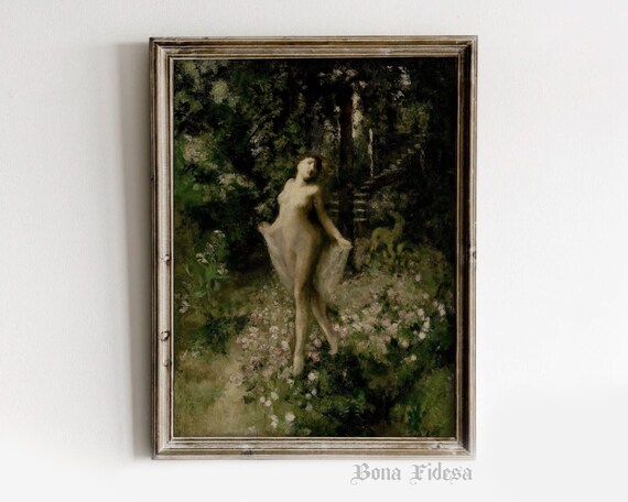 Moody Vintage Portraitvictorian Wall Artvintage Oil Paintingdark Portraitdark Academia Decoraltered Artflower Paintingmaximalist