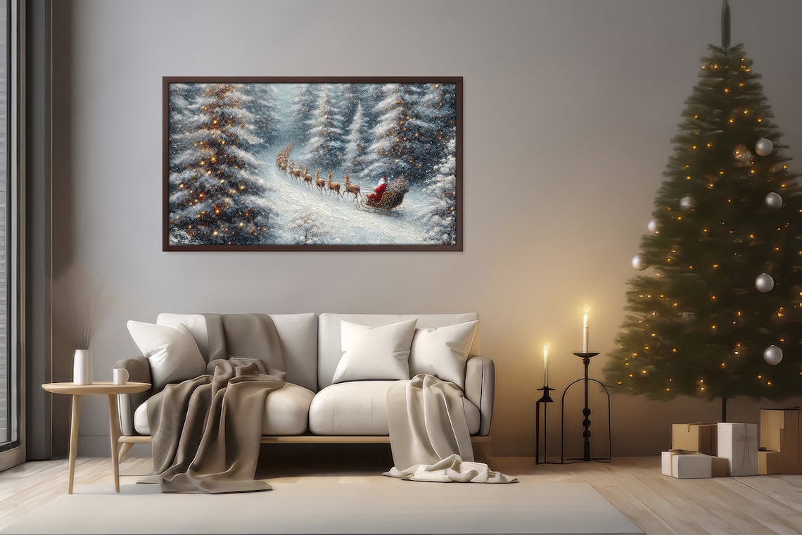 Christmas Santa Special Delivery, Oil Painting Poster - Image 4