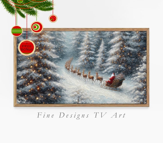 Christmas Santa Special Delivery, Oil Painting Poster