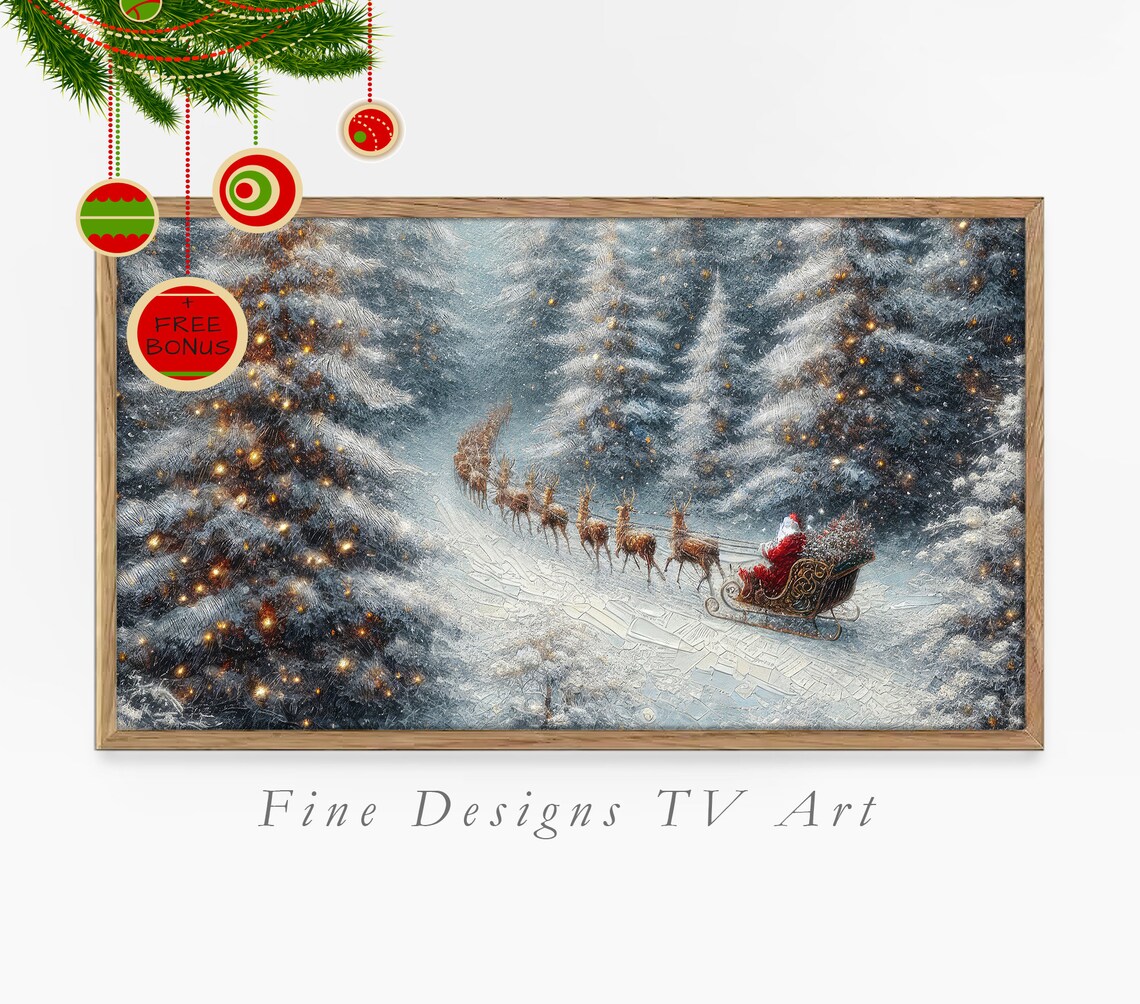 Christmas Santa Special Delivery, Oil Painting Poster