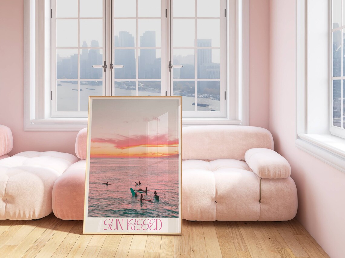 Sun Kissed Retro 70s Beach Travel Poster