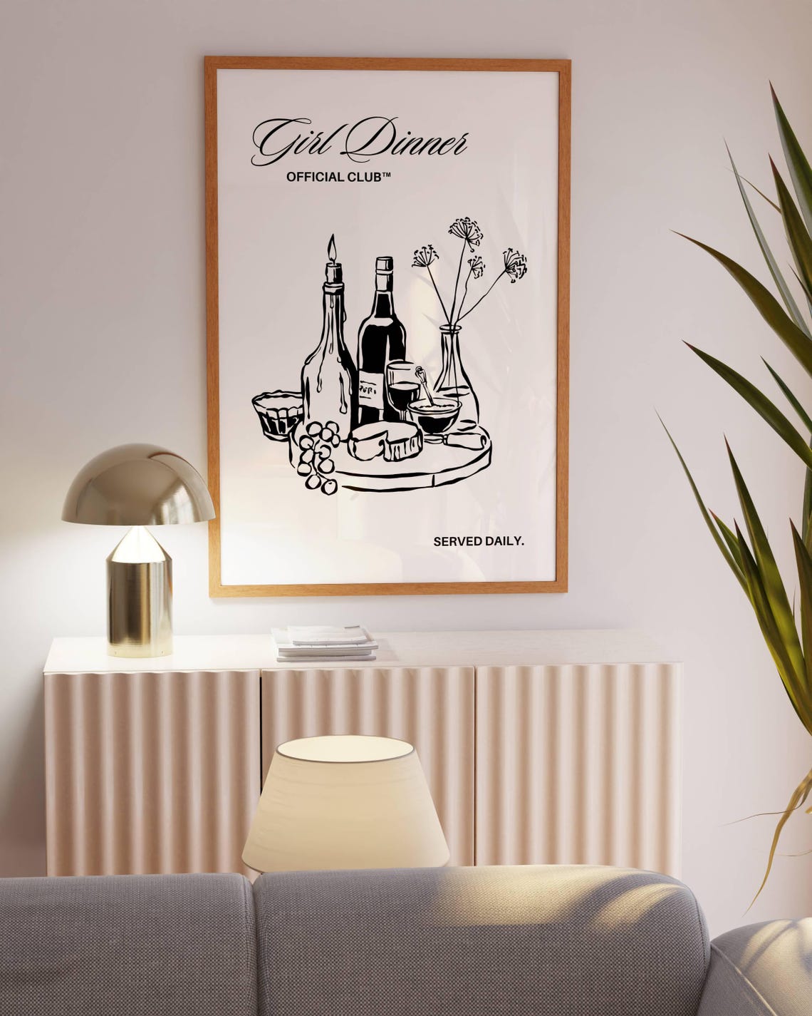Girl Dinner Official Club Wine Cheese Candle Minimalist Poster - Image 2