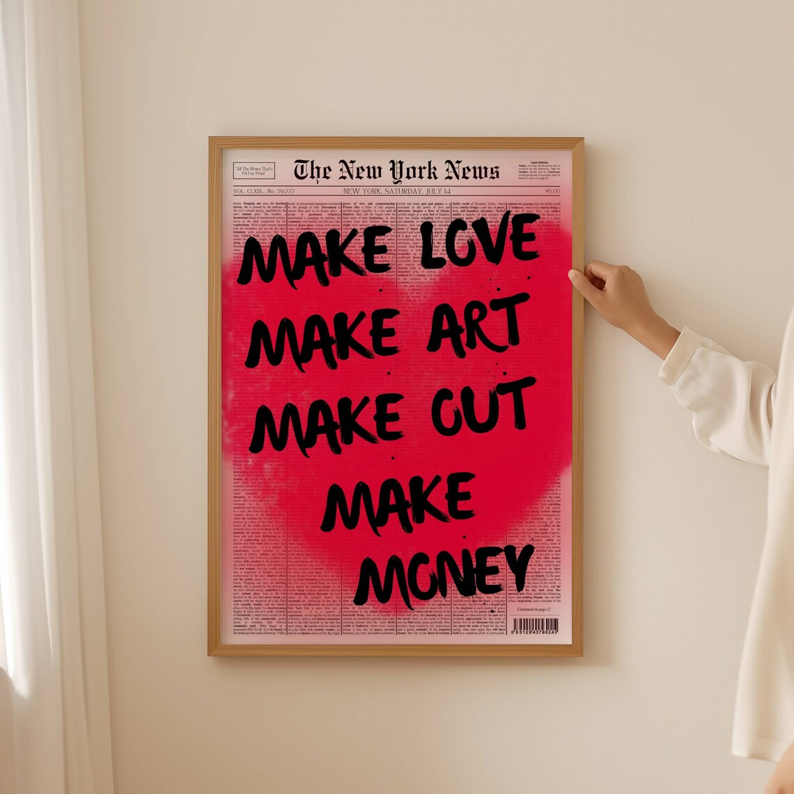 Make Love Make Art Retro Quote Poster - Image 2