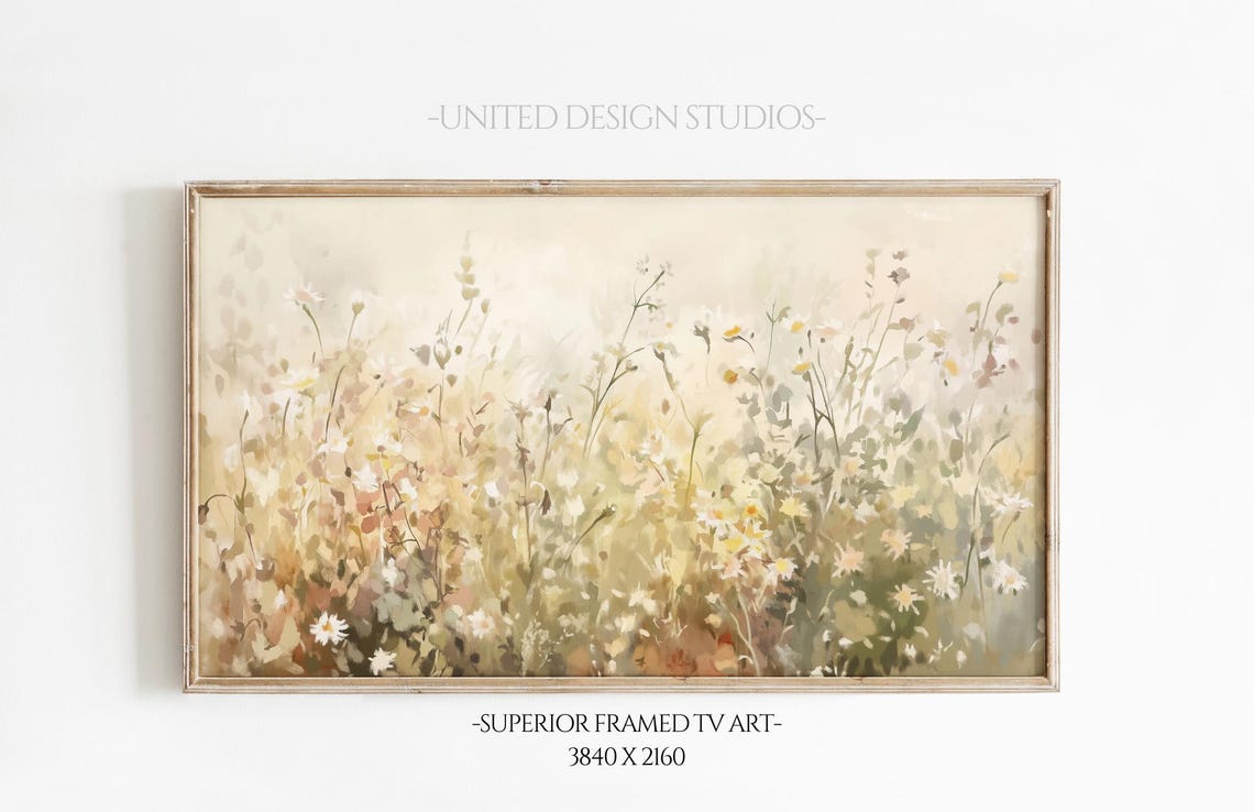 Soft Watercolor Wildflowers Beige Pink Spring Botanical Art Poster