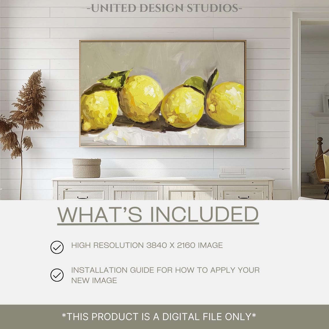 Fresh Lemons Oil Painting Yellow Citrus Still Life Kitchen Wall Art - Image 2