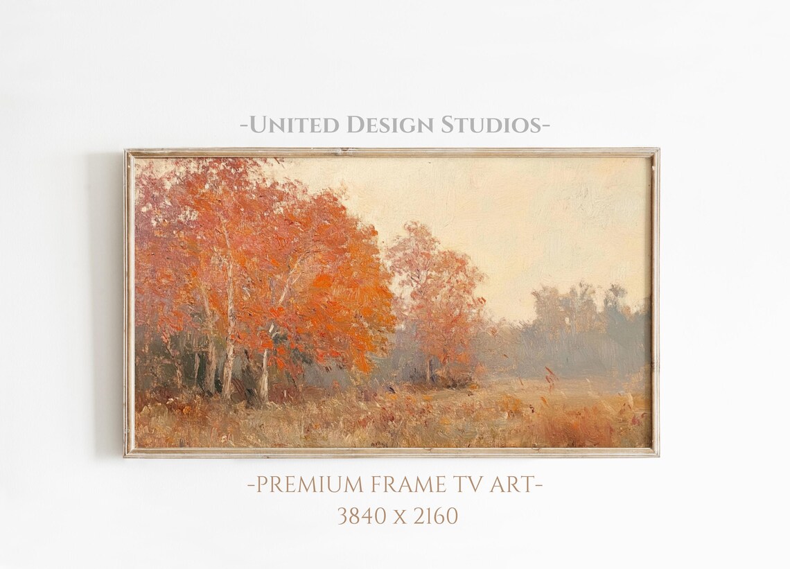 Autumn Trees Fall Landscape Art Print, Seasonal Decor