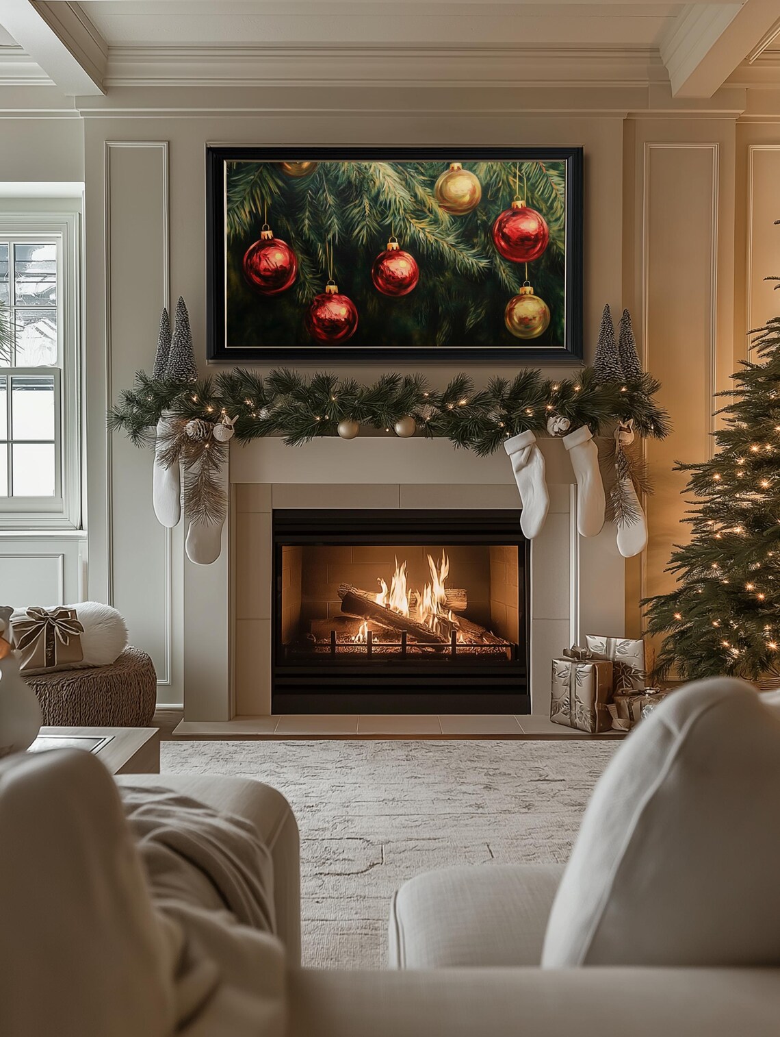 Christmas Tree Ornaments, Farmhouse Holiday Art Print - Image 2