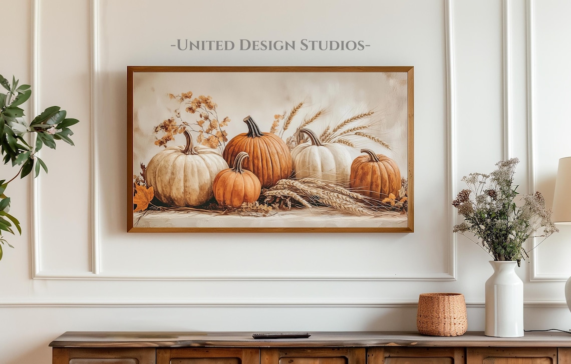 Frame Fall TV Art, Rustic Autumn Oil Painting - Image 3