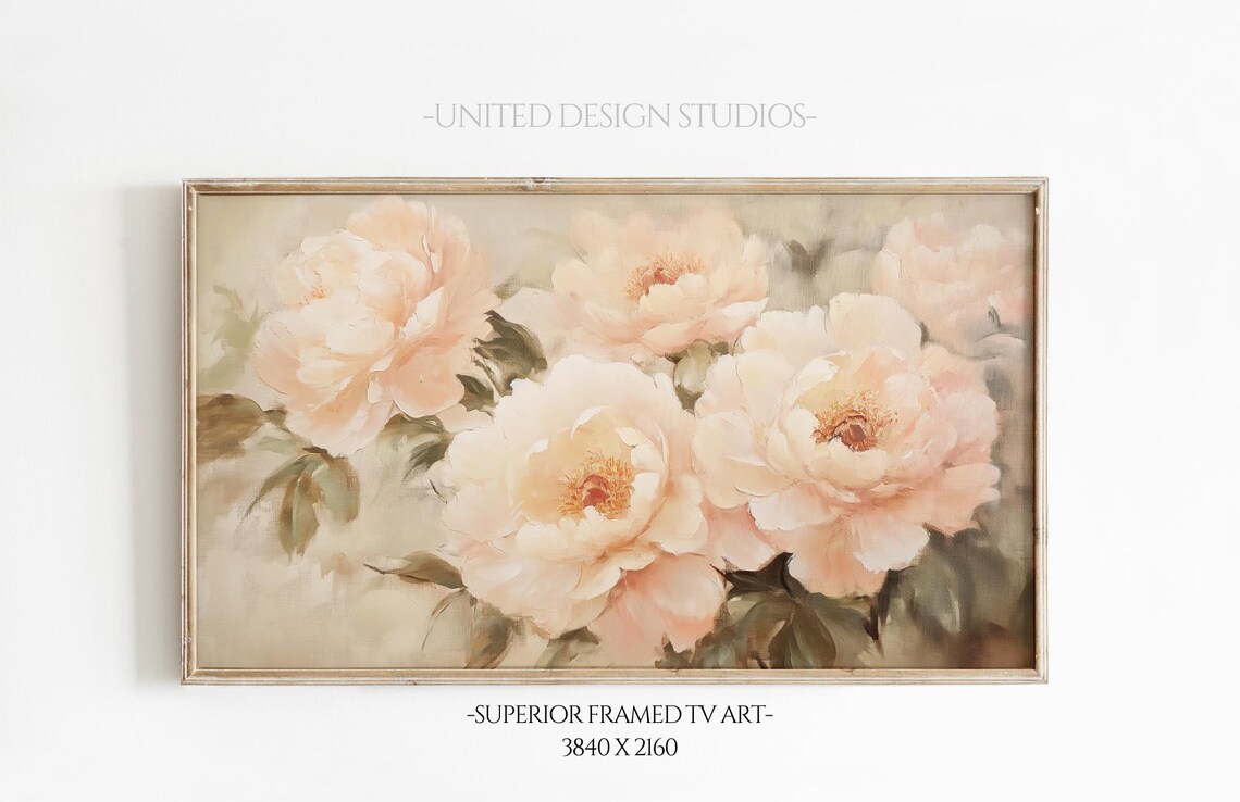 Peony Flower Spring Botanical Art Print, Victorian Decor