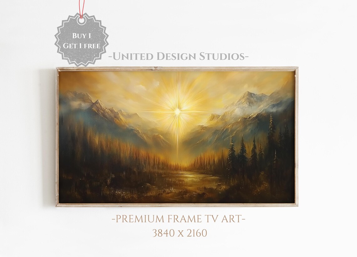 Star Of Bethlehem Radiant Sky Mountain Valley Christmas Faith Poster