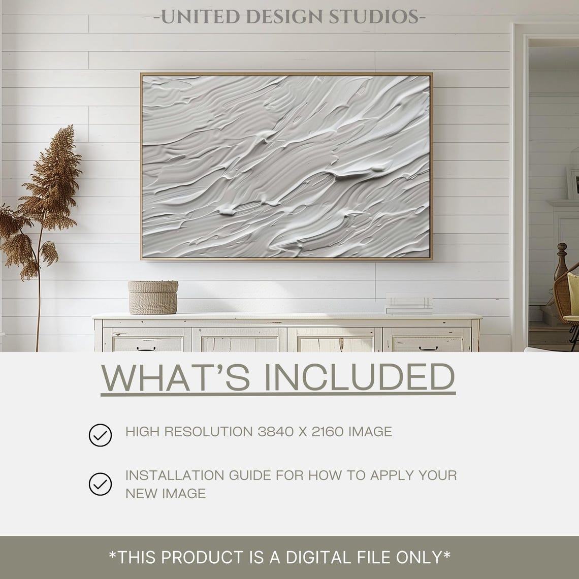 Gray Abstract Textured Brushstroke Waves Modern Minimalist Art Poster - Image 2