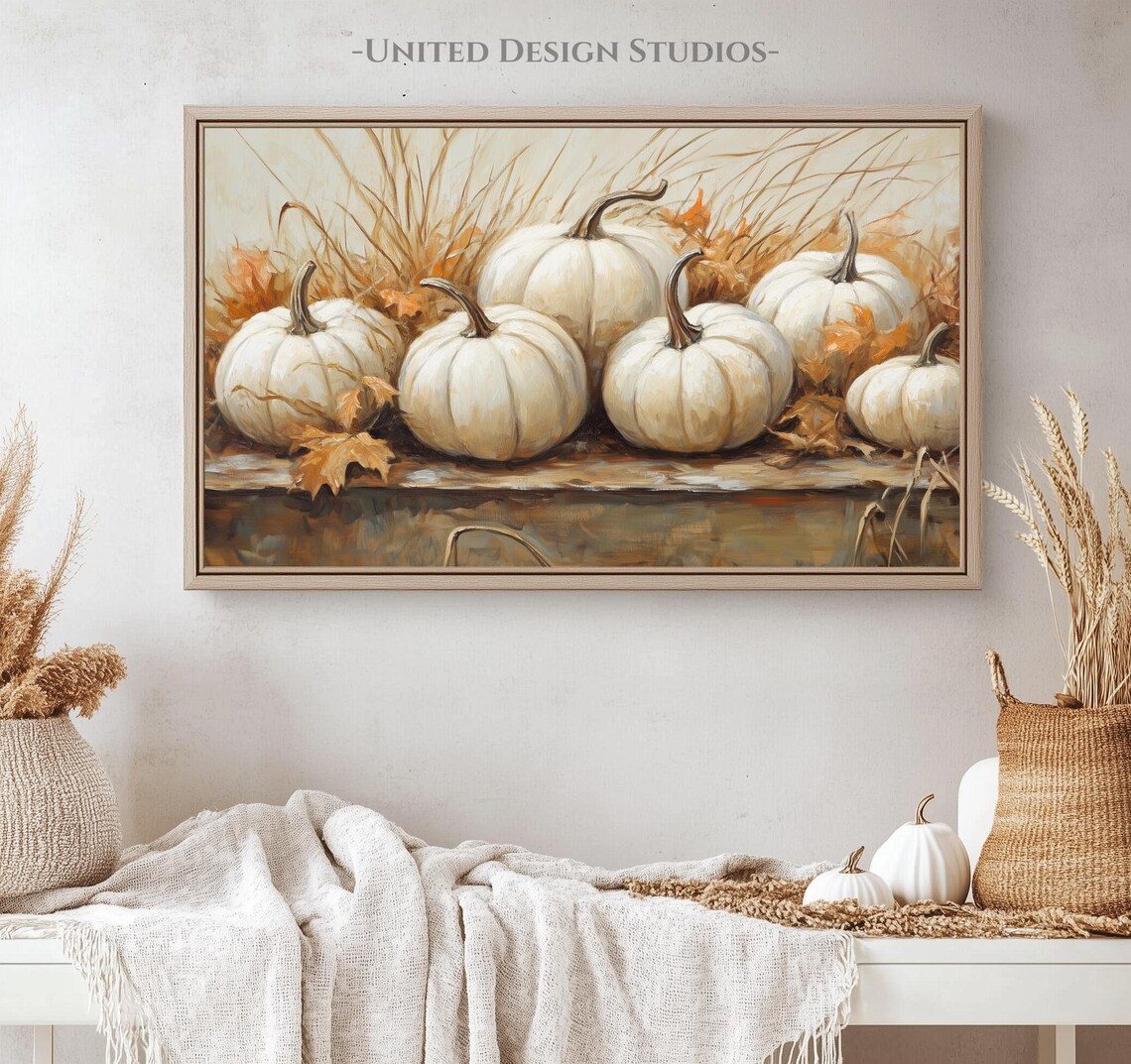 Pumpkin Painting for Fall Autumn, Art Print - Image 4