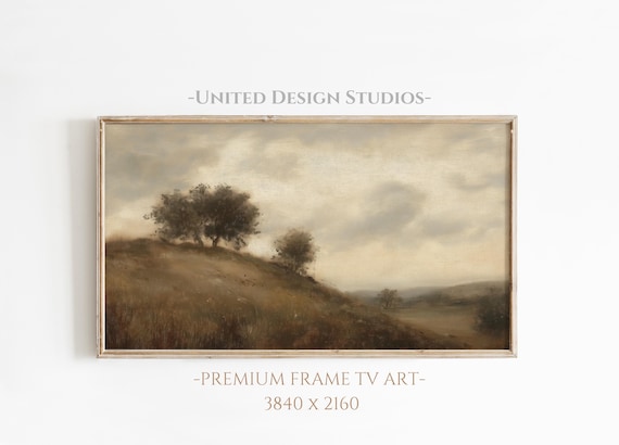 Fall Frame Tv Art Moody Neutral Fall Landscape Painting Rustic Muted Fall Landscape Painting Fall Frame Tv Art Autumn Tv Art