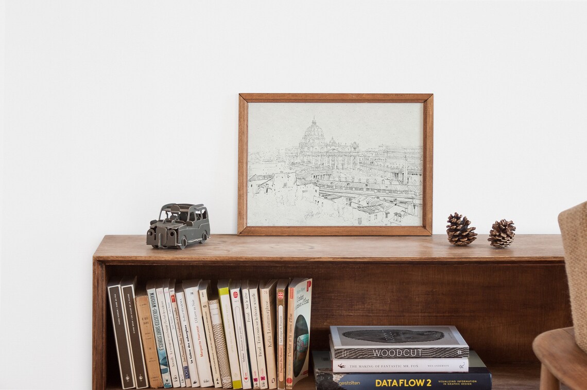 Rome Vintage Architecture Sketch, Minimalist Poster - Image 2