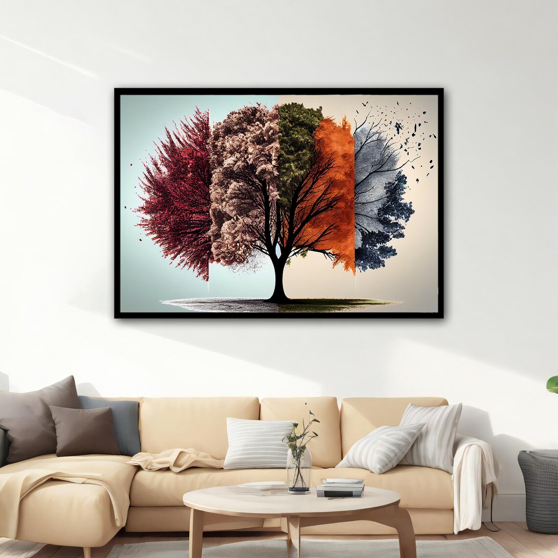 Four Seasons Tree Art Print, Modern Abstract Tree - Image 4