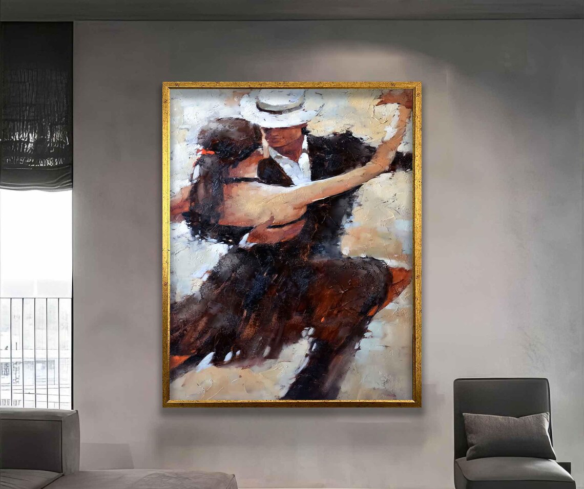 Passionate Tango Dance Couple Romantic Ballroom Impressionist Art Poster - Image 5