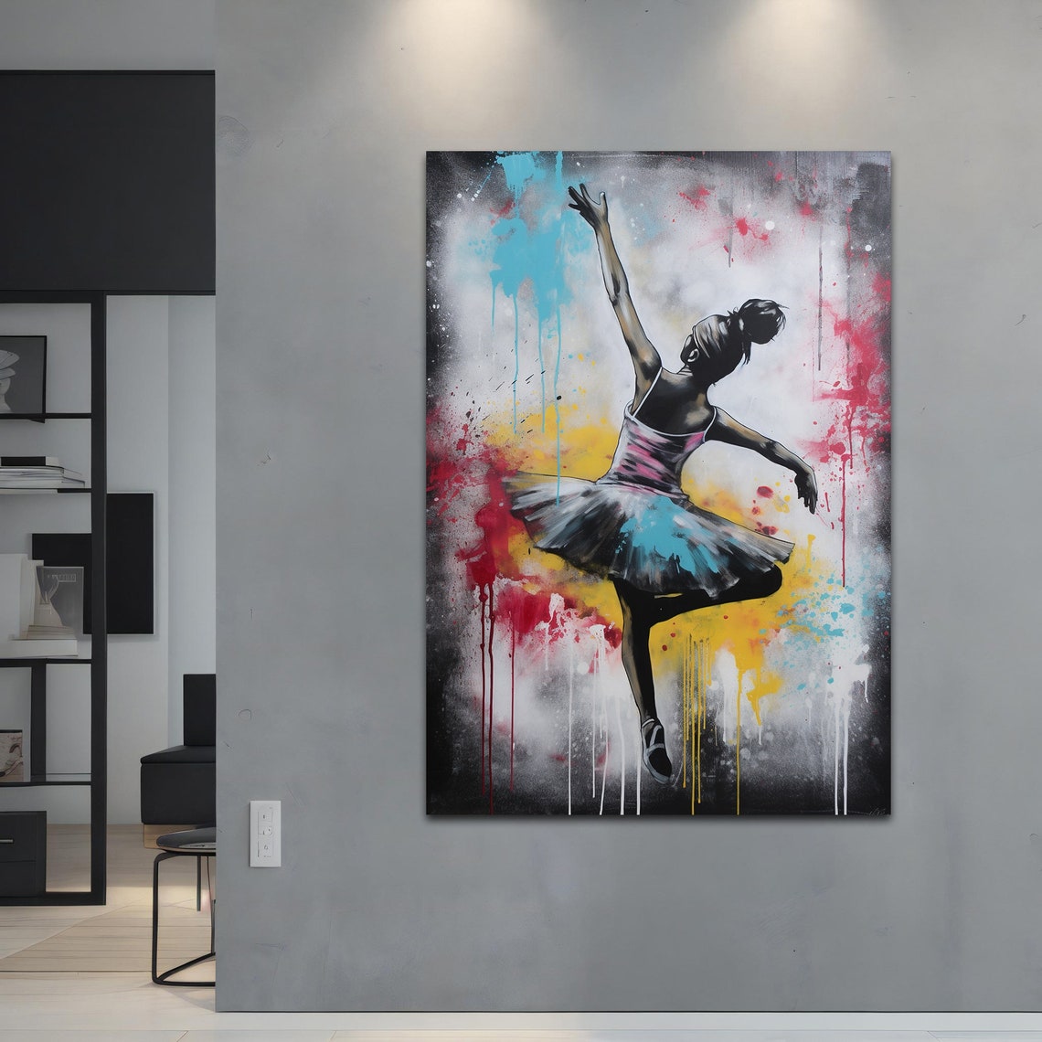 Graffiti Ballerina Silhouette Spray Paint Urban Dance Art Print - Image 4