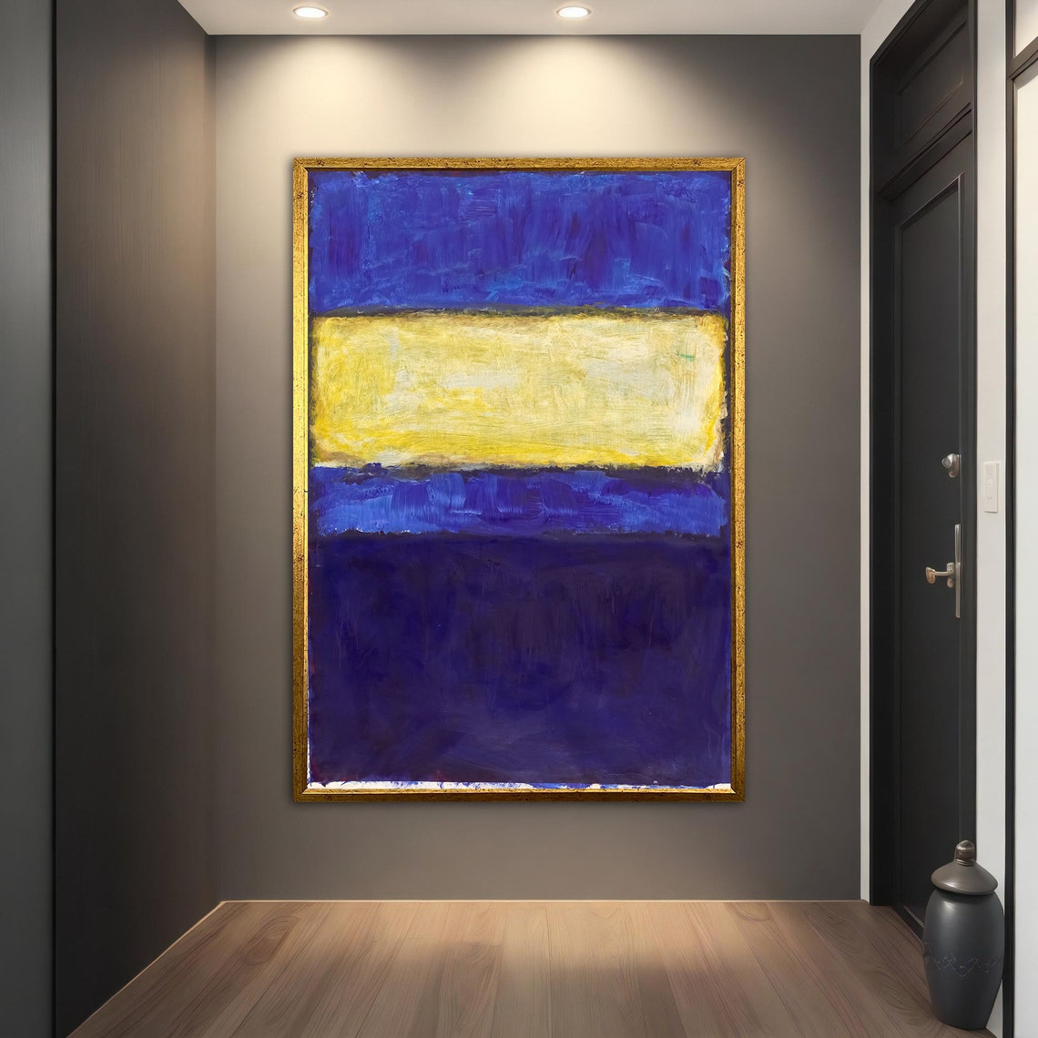 Rothko Style Yellow Deep Blue Color Field Abstract Wall Art Print - Image 2