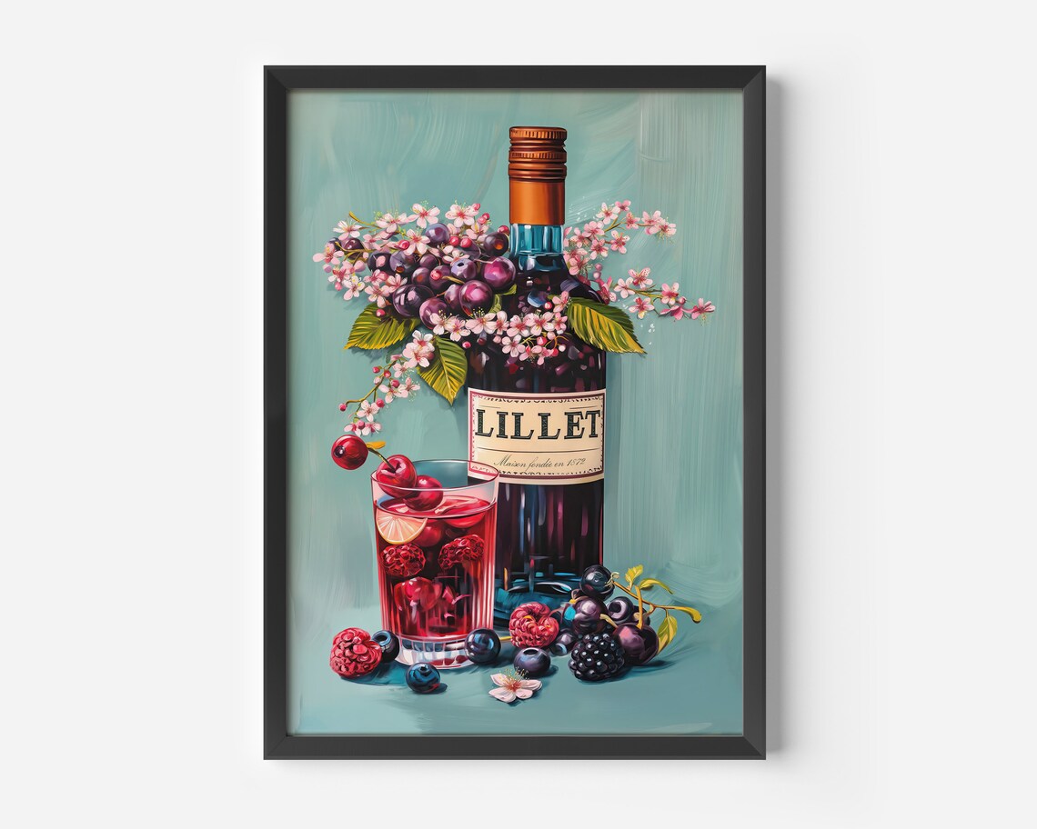 Retro Kitchen Art Vintage Bar Print, Still Life
