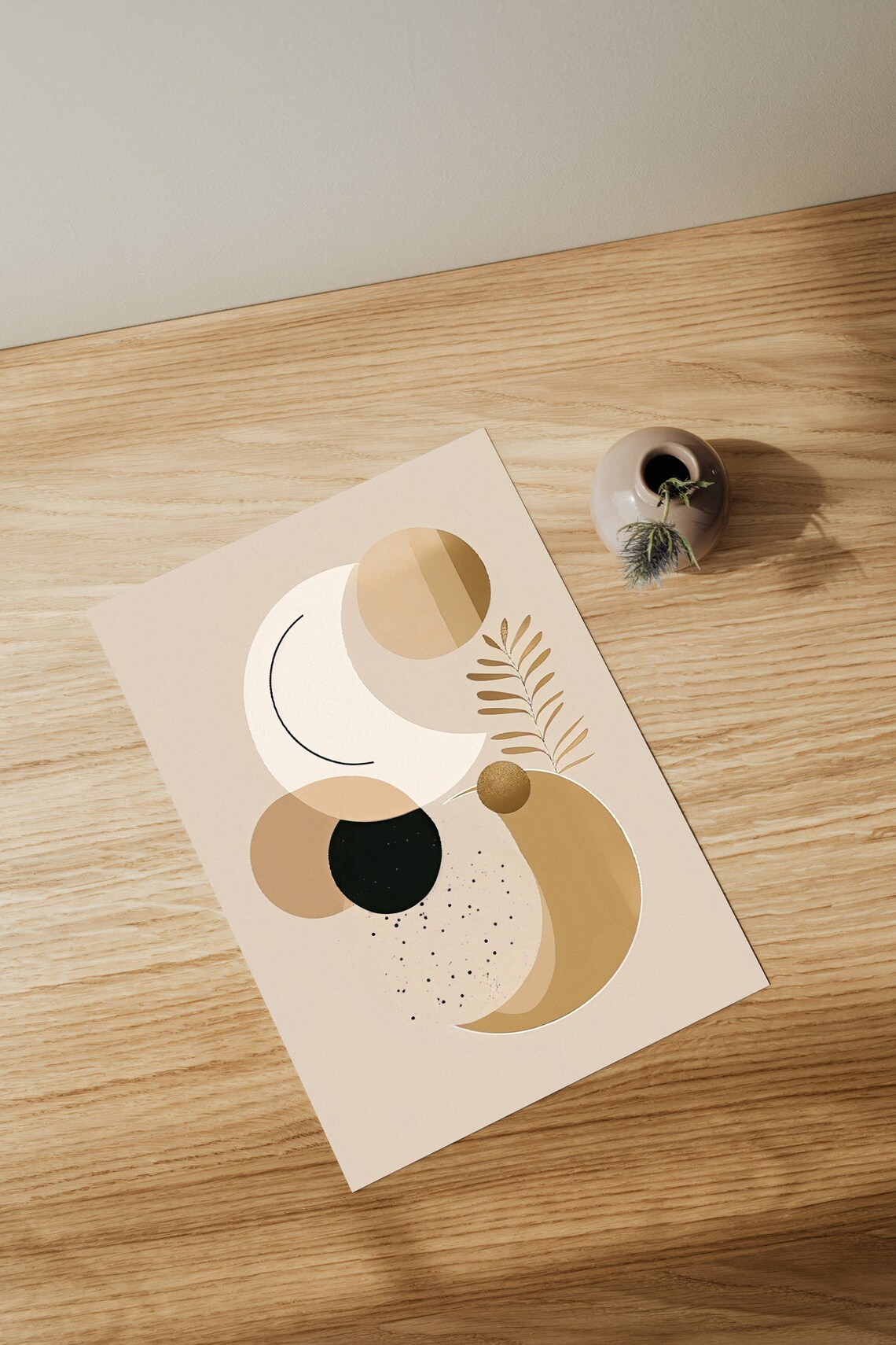 Modern Nature Boho Abstract Circles Art Print