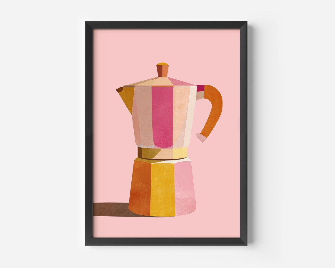 Retro Kitchen Wall Art, Bialetti Pop Coffee Poster