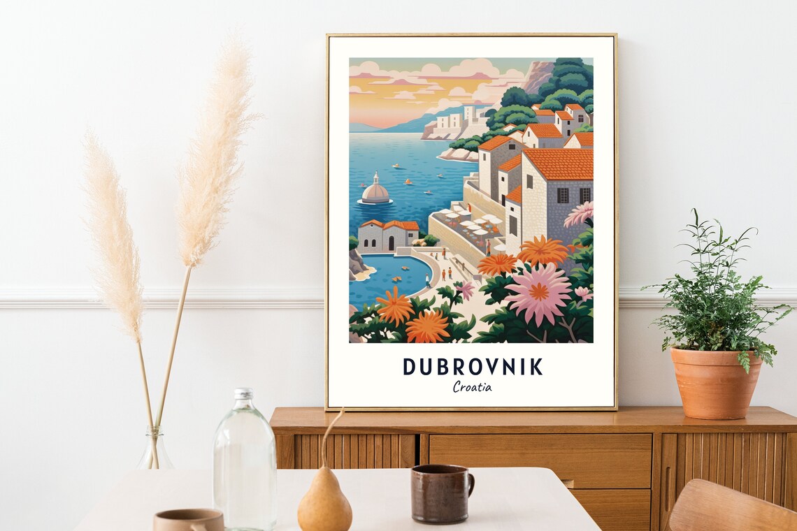 Dubrovnik Old Town Walls on the Adriatic Coast in Croatia Poster - Image 2