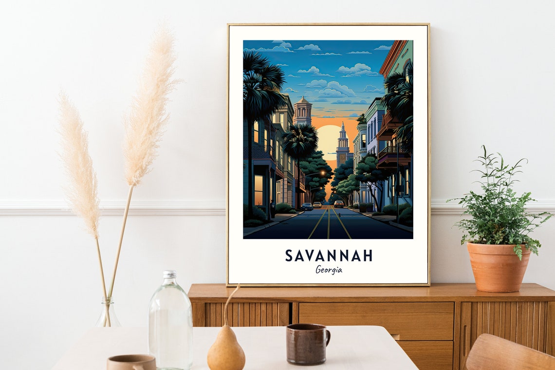 Savannah Travel Print Wall Art Savannah Georgia City Print Savannah Travel Gift Savannah City Poster Travel Gift - Image 2