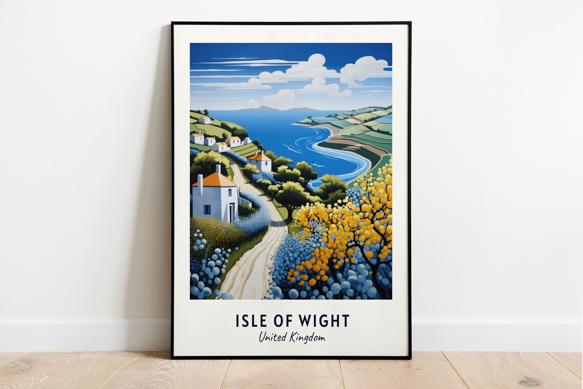 Isle Of Wight England Coastal Countryside Cottages Travel Poster