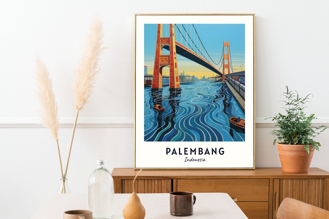 Ampera Bridge Palembang Indonesia Spanning The Musi River Poster - Image 2