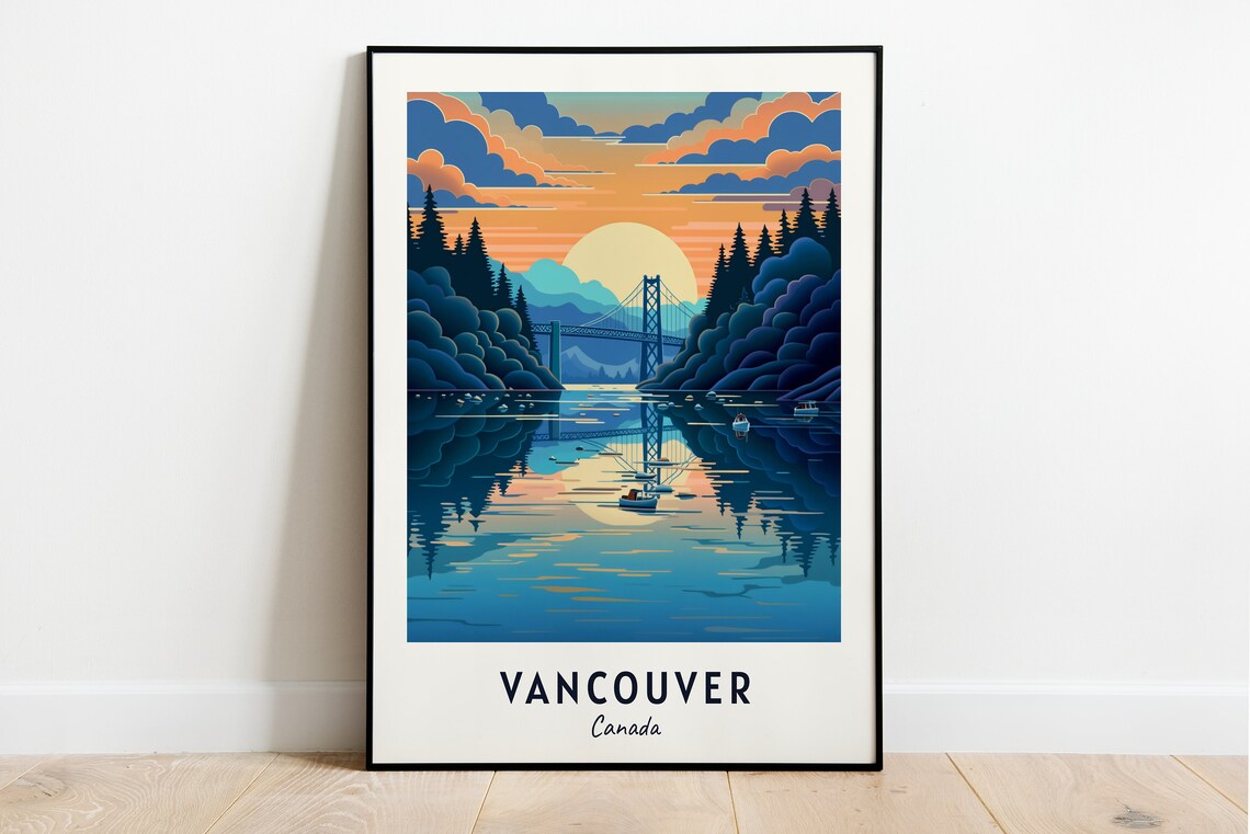 Vancouver Travel Print, Canada City Poster