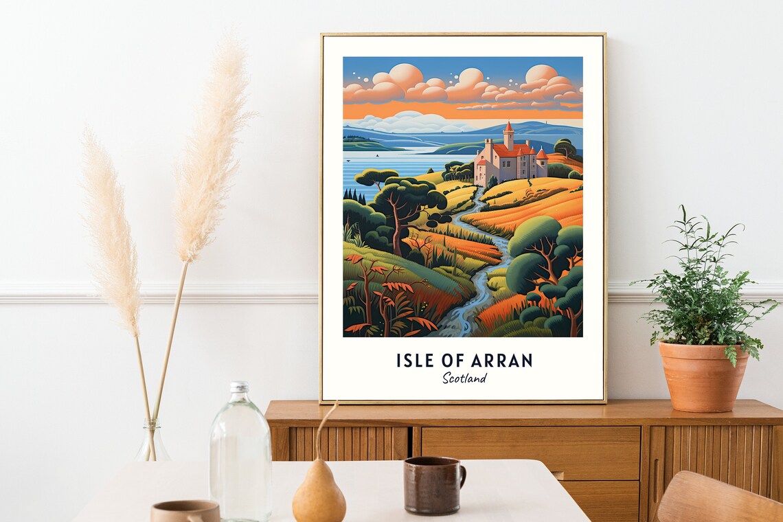 Brodick Castle on the Isle of Arran in Scotland Sunset Poster - Image 2