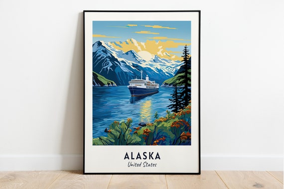 Alaska City Travel Poster, United States Print