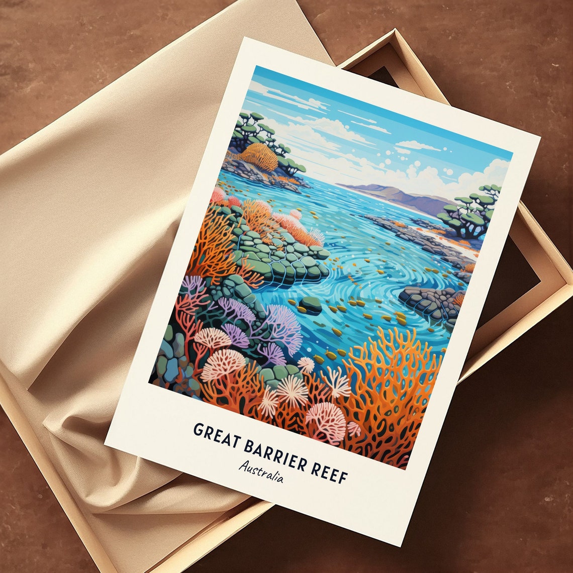 Great Barrier Reef Australia Coral Gardens Ocean Travel Poster - Image 3